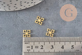Pendentif croix acier 304 doré inoxydable 10mm, x1 (G11361)