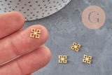 Pendentif croix acier 304 doré inoxydable 10mm, x1 (G11361)