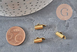 Embouts à glisser chaine boule cordon laiton brut 9mm, x10 (G11357)