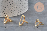 PHOTOS TO BE REDONE VARIATION TO BE TAKEN Oval ring 304 stainless steel gold IP Size 57, x1 (G11154) VALID