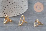 PHOTOS TO BE REDONE VARIATION TO BE TAKEN Oval ring 304 stainless steel gold IP Size 57, x1 (G11154) VALID
