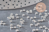 Perles rondes intercalaire acier 304 inoxydable argenté 3mm, x10 (G11349)