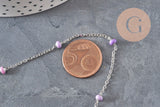 Chaine satellite acier 304 inoxydable platine violet 4.5mm, x1 mètre (G11337)