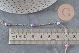 Chaine satellite acier 304 inoxydable platine violet 4.5mm, x1 mètre (G11337)