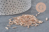Metallic champagne pink tube seed beads 6-8mm x 1.6mm, x10gr (G2459)
