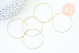 Anneaux connecteurs torsadés en laiton 18k 40mm, x2 (G5512)