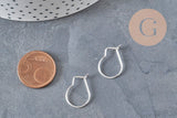 304 Stainless Steel Creole Hoop Earrings, Silver Plated, 18mm, x10 (G11271)