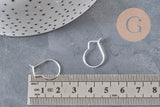 304 Stainless Steel Creole Hoop Earrings, Silver Plated, 18mm, x10 (G11271)
