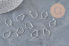304 Stainless Steel Creole Hoop Earrings, Silver Plated, 18mm, x10 (G11271)