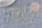 Anneaux créoles laiton doré 25mm, x 20-50-100 (G0973)