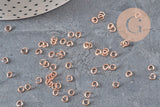 Anneaux de jonction acier 304 inoxydable or rose 3.5x0.6mm, x50 (G11350)