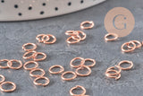 Anneaux de jonction acier IP 304 inoxydable or rose 6x0.8mm, x50 (G11384)