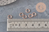 Anneaux de jonction acier IP 304 inoxydable or rose 6x0.8mm, x50 (G11384)