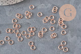 Anneaux de jonction acier IP 304 inoxydable or rose 6x0.8mm, x50 (G11384)