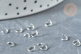 Anneaux de jonction ronds acier 304 platine inoxydable 4mm, x1gr (G9145)