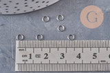 Anneaux de jonction ronds acier 304 platine inoxydable 4mm-0.5mm, x1 gr (G10983)