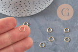 Round closed rings, 304 stainless steel, gold-plated, 7mm/0.8mm, x10 (G11230)