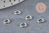 Anillas cerradas redondas acero inoxidable 304 platino 6mm/0.8mm, x5 (G11215)