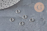 Anillas cerradas redondas acero inoxidable 304 platino 6mm/0.8mm, x5 (G11215)