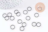 Anneaux ronds fer noir ouverts 10mm, x20 (1.9gr) (G2502)