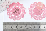 Autocollants Vintage dentelle rose 40mm, x10 (G8103)