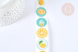 Autocollants motifs fruits d'été 25mm, x500 (G7061)