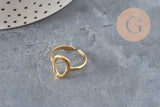 Anillo círculo acero inoxidable 304 dorado IP Talla 57, x1 (G11261)