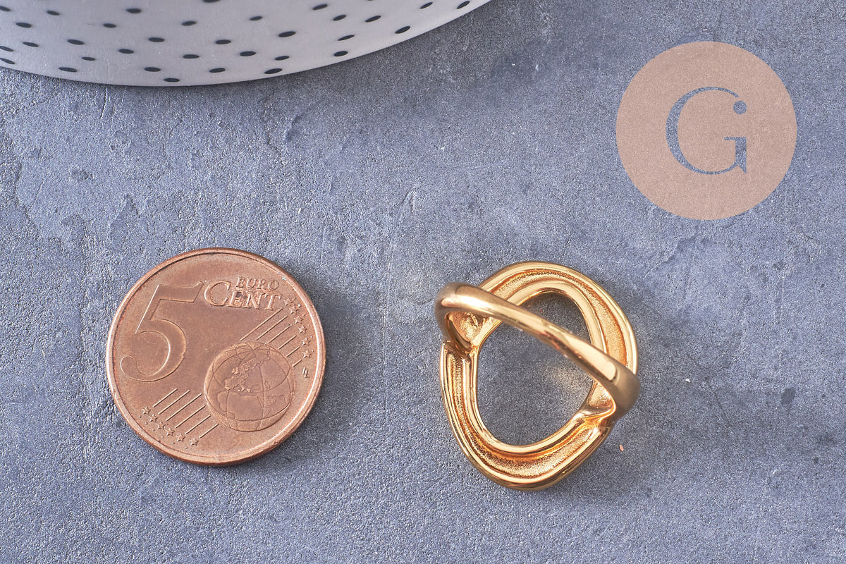 Bague cercle minimaliste acier 304 inoxydable doré PVD Taille 57, x1 (G10588)