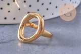 Bague cercle minimaliste acier 304 inoxydable doré PVD Taille 57, x1 (G10588)