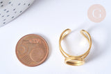 Bague réglable pour cabochon 10mm en acier 201 inoxydable doré, x1 (G7755)