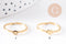 Bague réglable soleil ou étoile acier doré 304 inoxydable, x1 (G10356)