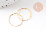 Bague très fine alliance acier inoxydable doré rainurée 1mm, x1 (G10499)