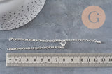 Base de pulsera de cadena forzada de acero inoxidable 304 plateado de 4mm/15.5cm, x1 (G11211)