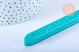 Batonnet de cire à cacheter vert nacré avec mèche, x1 (G7158)