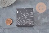 Boite carrée cadeau carton noir galaxie argent 5.3cm, x1 (G11332)-Boîtes à cadeaux-Gingerlily Perles