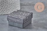 Boite carrée cadeau carton noir galaxie argent 5.3cm, x1 (G11332)-Boîtes à cadeaux-Gingerlily Perles