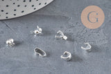 Packs of 120 304 stainless steel silver-plated bails and findings, x1 (G11238)