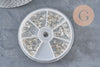 Packs of 120 304 stainless steel silver-plated bails and findings, x1 (G11238)