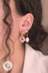 Boucles créoles minimalistes acier 304 inoxydable doré IP 18K 14mm, la paire (G3467)