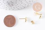 Boucles puces acier 316 inoxydable doré clef de sol 9mm, la paire (G10237)