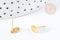 Boucles puces ovales acier inoxydable 201 doré 9mm, la paire (G8360)