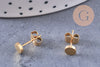 Boucles rondes puces acier 304 inoxydable doré 5mm, la paire (G0101)