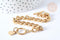 Bracelet Gourmette XXL acier 304 inoxydable doré IP fermoir T 19cm, x1 (G7790)