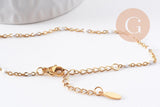 Bracelet acier 304 inoxydable doré 14k résine blanche 1.5mm-20.5cm, x1 (G10229)