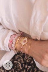 Bracelet brésilien tissé réglable rose /rose clair 15mm, x1 (G9559)