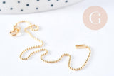 Bracelet chaine boule avec fermoir dorée gold-filled 17.8cm x1 (G8213)