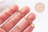 Base bracelet fin acier 304 inoxydable doré 14k résine avec anneaux maille forçat 16.5mm, x1 (G10239)