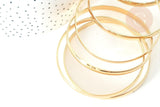 Bracelet jonc lisse 5.5mm acier 304 inoxydable doré 68mm, bracelet sans nickel, x1 (G7737)