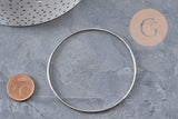 Smooth 304 Stainless Steel Platinum Bangle Bracelet 65mm, x1 (G11150)