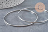 Smooth 304 Stainless Steel Platinum Bangle Bracelet 65mm, x1 (G11150)